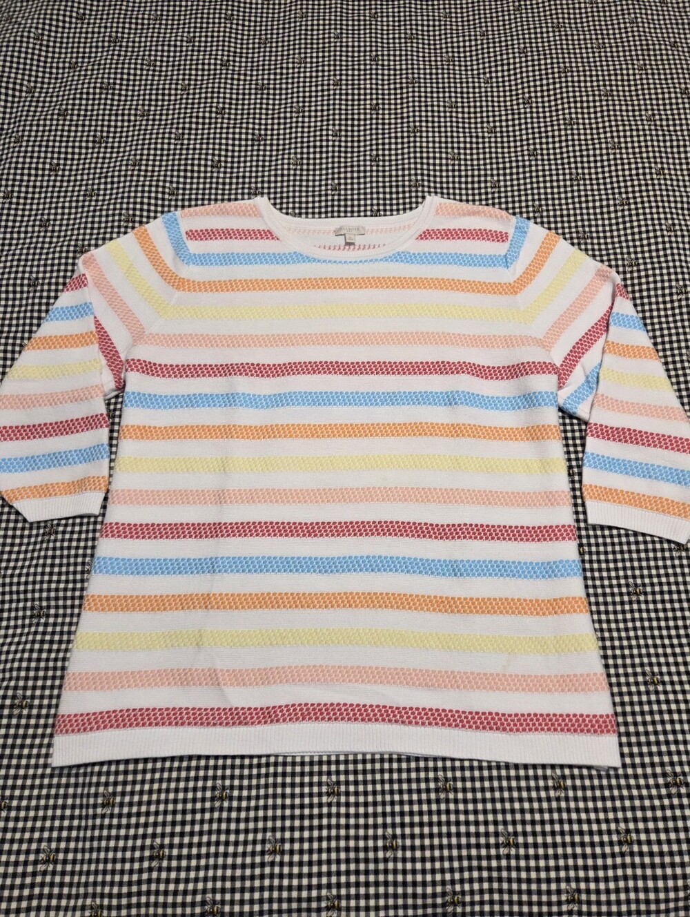 Talbots Knit Sweater with Pastel Stripes